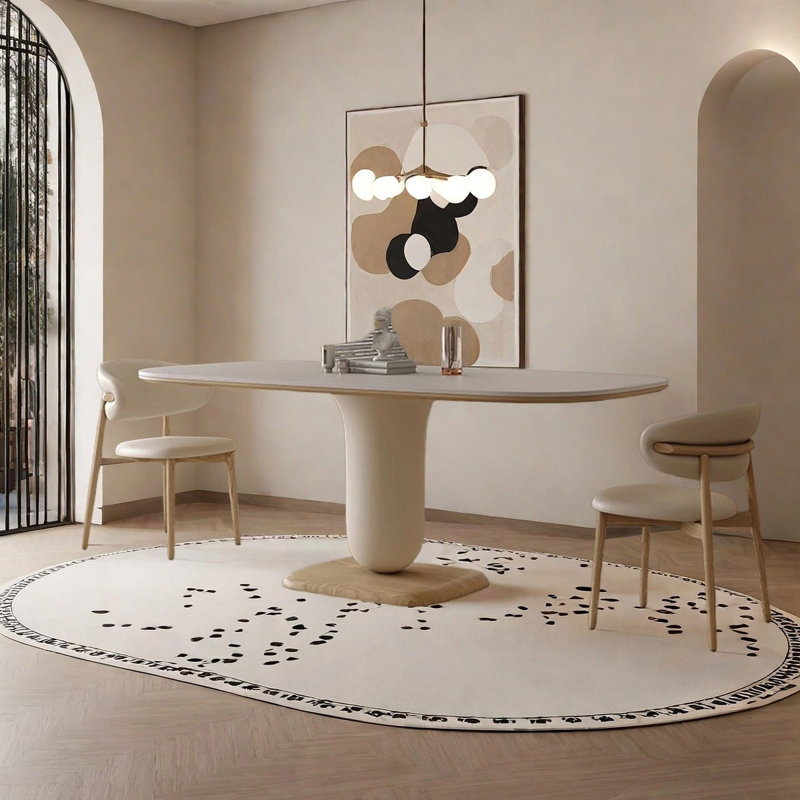 French modern dining table, 29.53"H x 78.74"L x 35.43"W