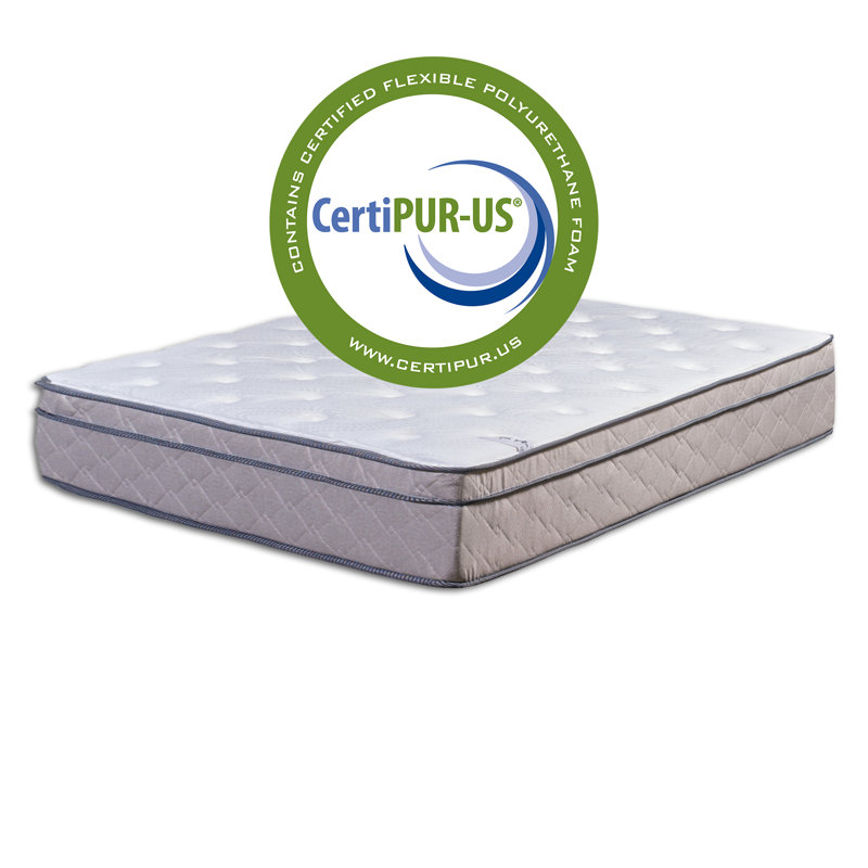 Ravenstein 12" Ultra Plush EuroTop Hybrid Mattress for Motion Isolation & Black 8" Box Spring, Full