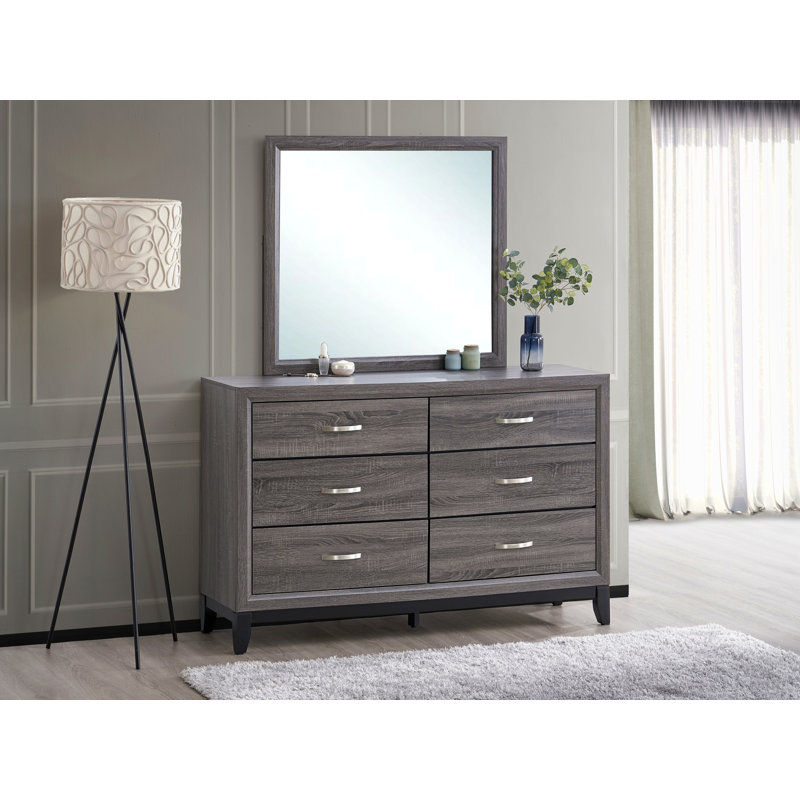 Miroir pour chambre à coucher, vestiaire, gris, 35 po x 39 po, Gris, Rectangulaire