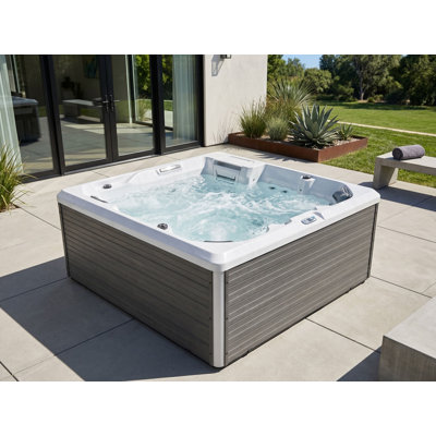 Outdoor Hot Tub with LED OZOGOCHE Grey