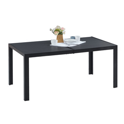 Chisom Rectangular Metal Outdoor Dining Table , 35.23'' in. W 63.38'' in. D