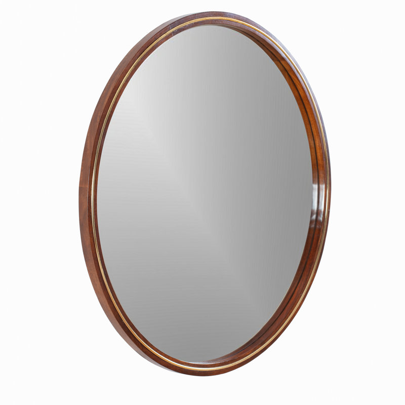 Buckman Flat Wall Mirror, Walnut, 74.93cm H x 74.93cm W