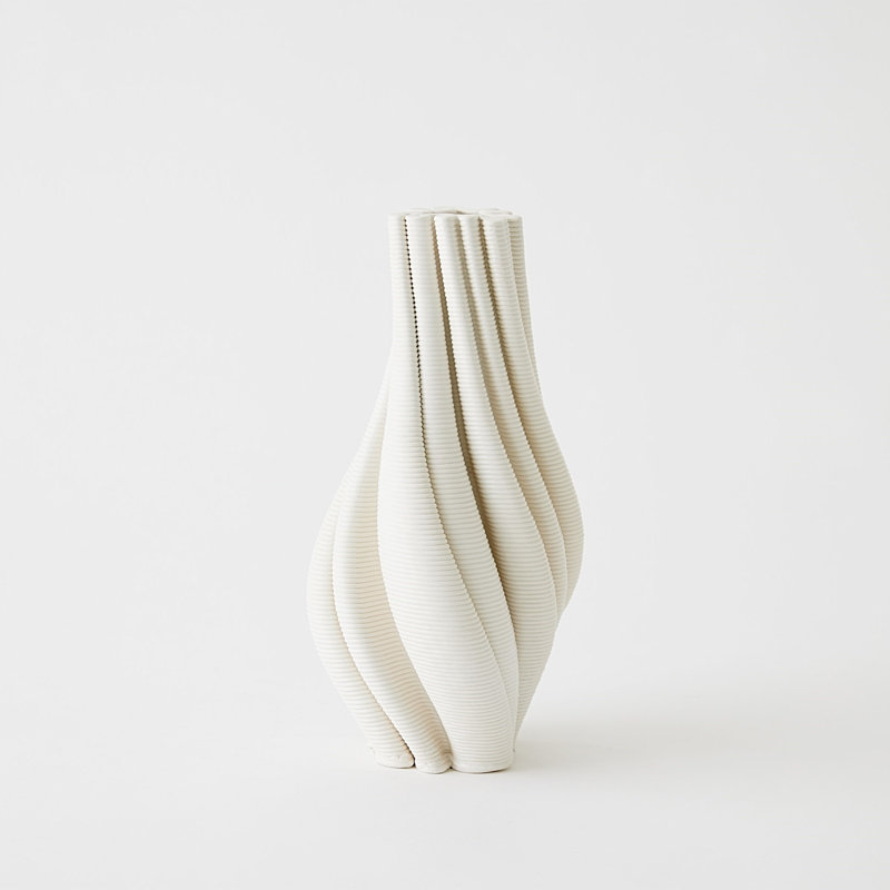 Twist Handmade Ceramic Table Vase, 12" H x 6" W x 6" D