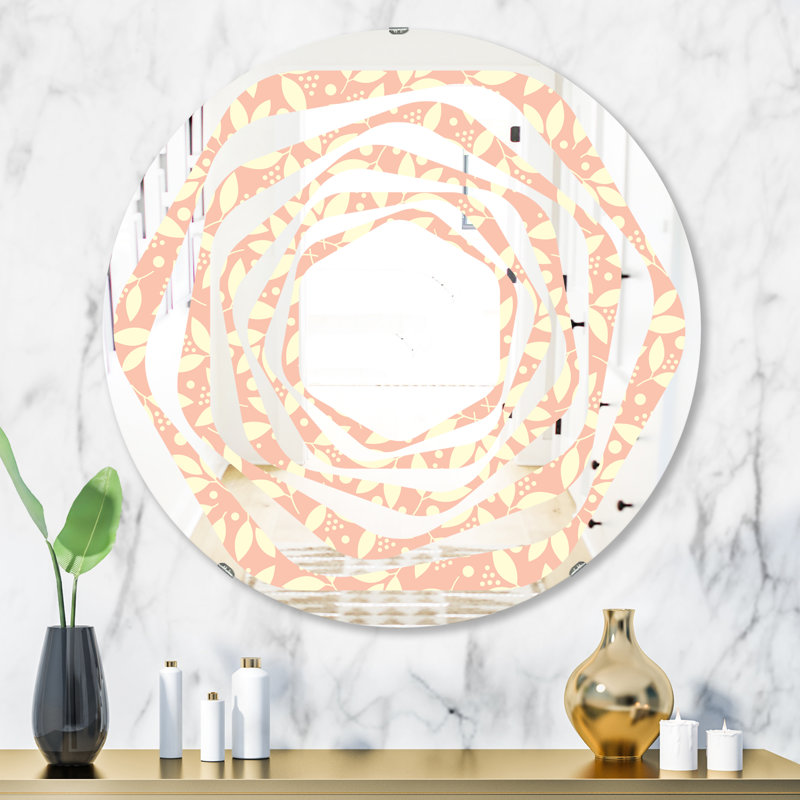 Miroir mural hexagonal pour la jungle de luxe, H 31,5 po x l 23,7 po