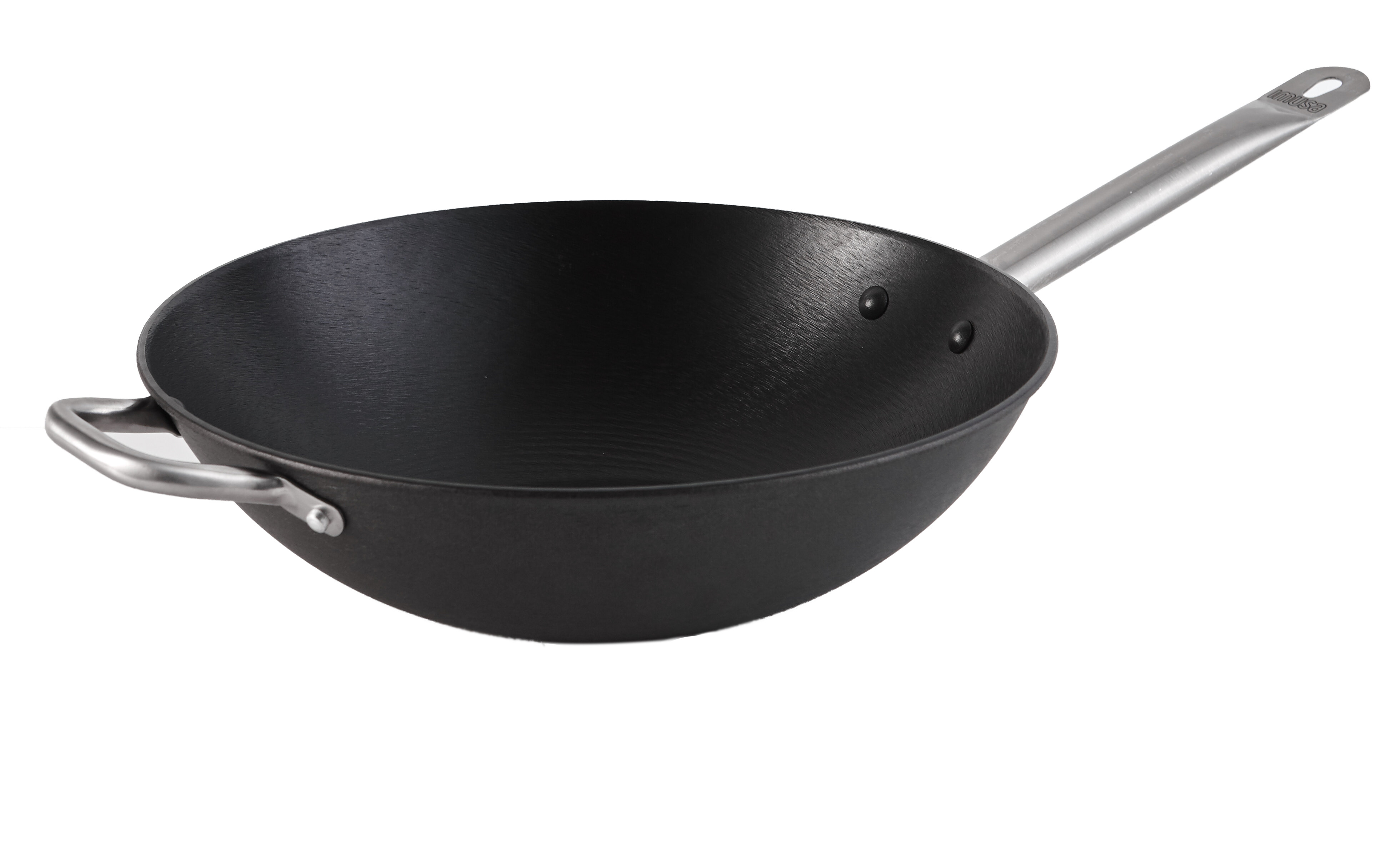 Traditional Wok Metal Carbon Steel Stir Fry Pans Light Enamel Non