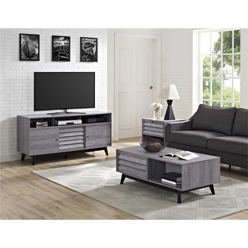 Merced Side Table with Storage, Grey Oak