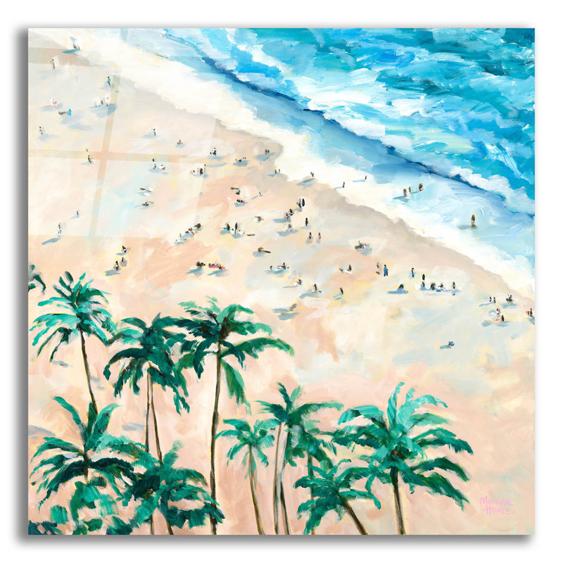  «Waikiki» par Meredith Howse, art mural en verre acrylique, 12 po x 12 po