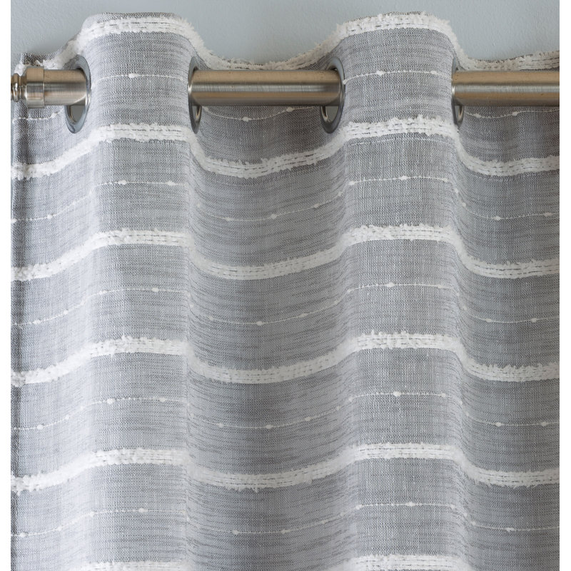 Duncannon Sheer Curtain Pair, 140cm Width x 137cm Drop, Grey
