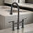 Double Handle Bridge Kitchen Faucet With Pull-down Spray Head-111025358