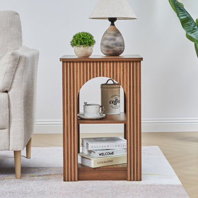 Farmhouse Square End Table With Storage