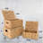 Rustic Rectangular Wicker Storage Basket Set With Lids