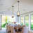 Vintage Industrial Pendant Light with Natural Alabaster Shade, U-Shaped Iron Frame with Hemp Rope Detail, Adjustable Height 34-98" for Sloped Ceilings - E26 Base, ETL Listed