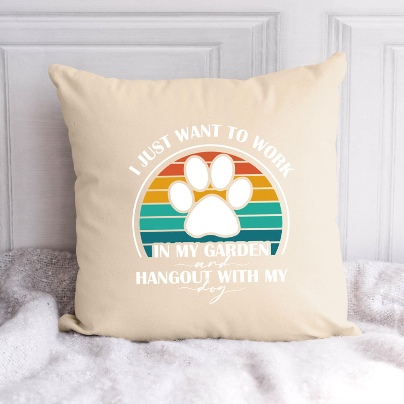 Citation amusante «Garden Lover» 835 - Coussin décoratif inclus, H 16 po x l 16 po