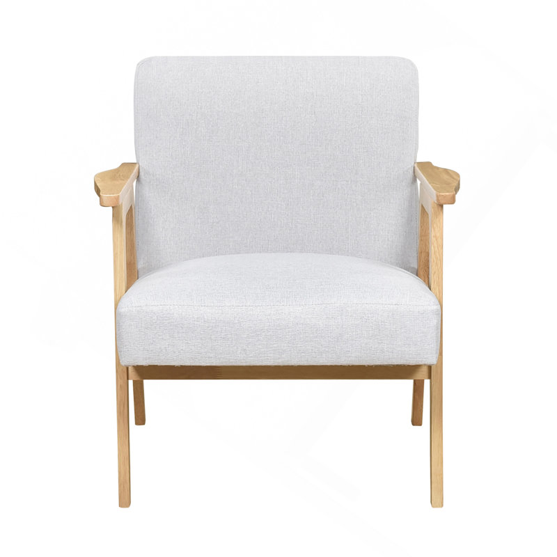 Siège d'appoint contemporain en tissu d'ameublement en bois d'hévéa massif gris, Gris