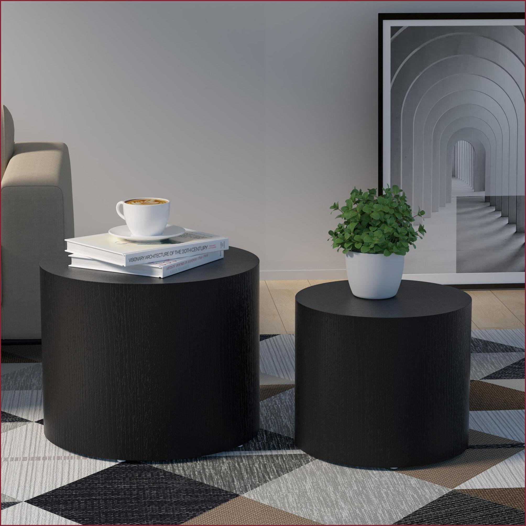 Latitude Run® 2-Piece White MDF Nesting Coffee Table Set with Ash/Oak ...
