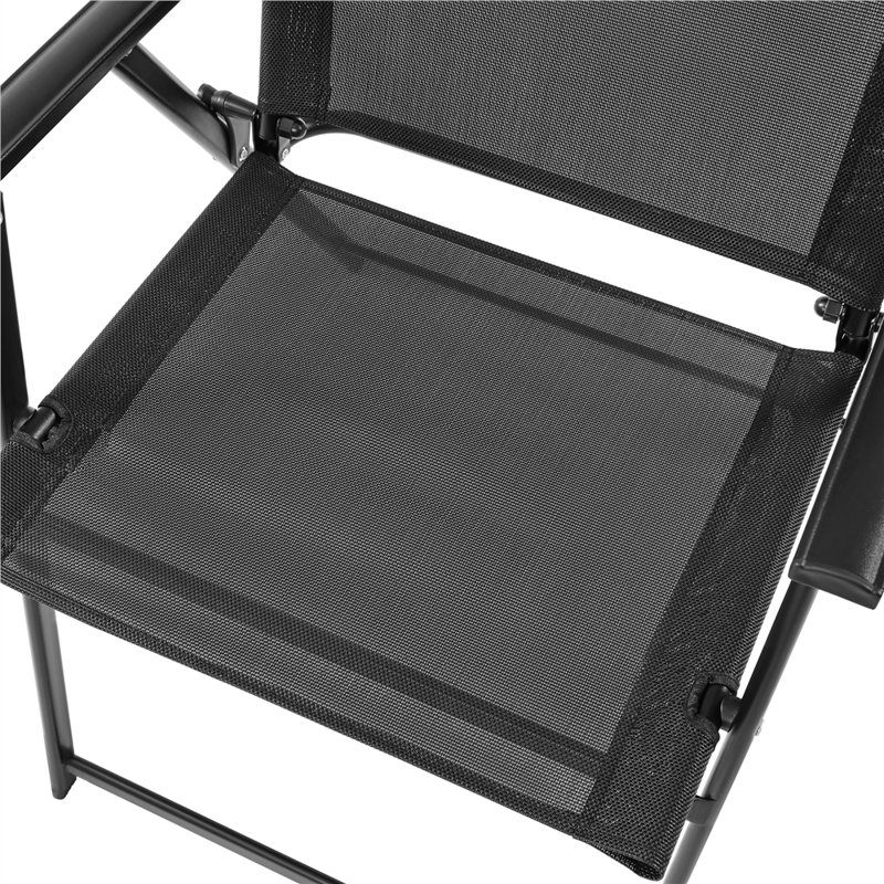 Folding Patio Dining Armchair, Black, 4