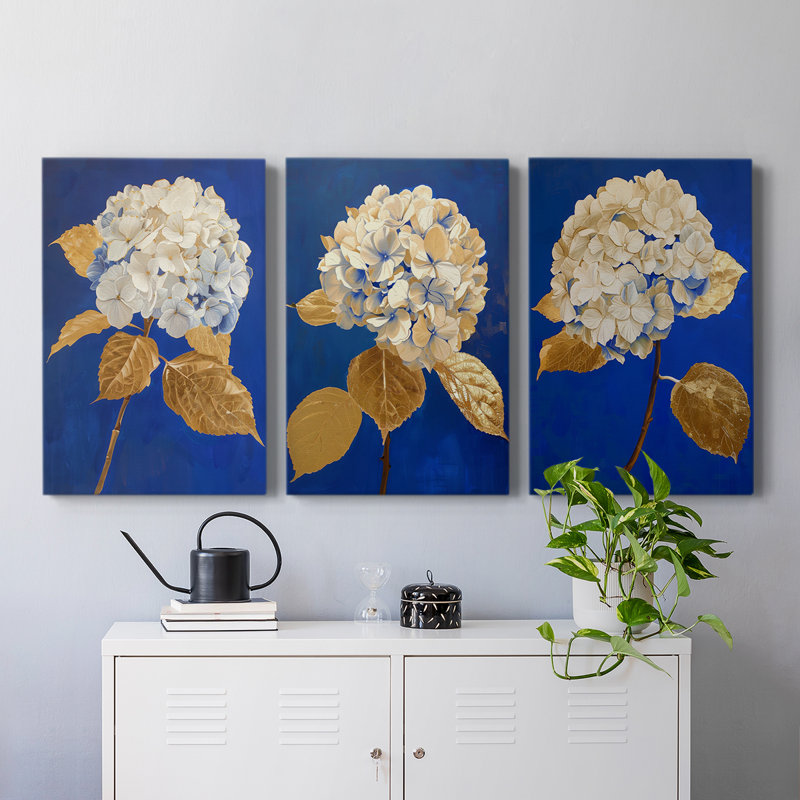 Floral Study Series XXV III - Ensemble de toiles tendues avec châssis Premium - Prêt à être accroché