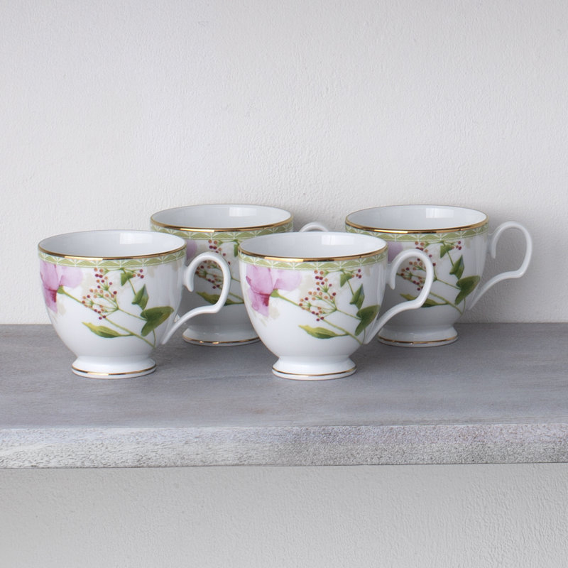 8 tasses de coquelicots Noritake
