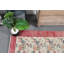 Tapis turc rétro Oushak beige avec motifs floraux: parfait pour la décoration de salle à manger rouge / beige