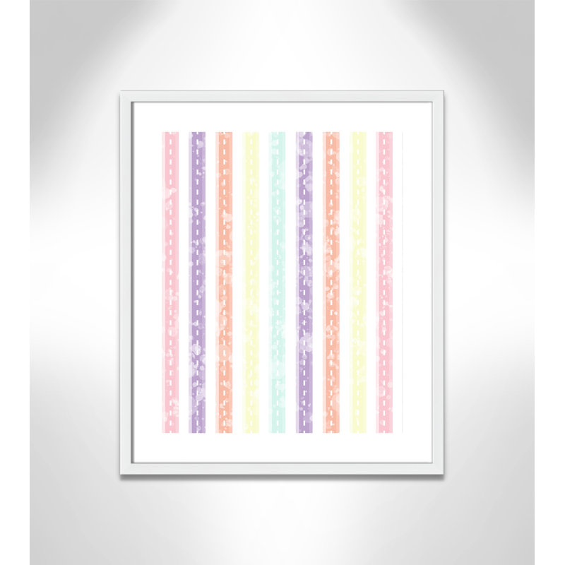 Adhésif décoratif Whimsical Stripe, H 25,5 po x l 21,5 po x P 1,1875 po, Encadré de boîte blanc