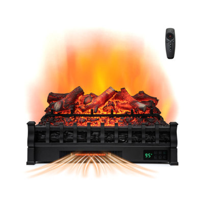 26 in. Electric Fireplace Insert with 5 Flame Colors & 5 Brightness, Timer, Realistic Ember Bed Fireplace Log Heater
