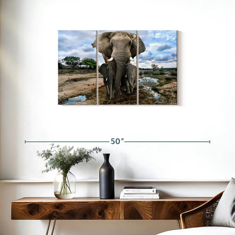 Safari Elephants, 20" H x 33" W