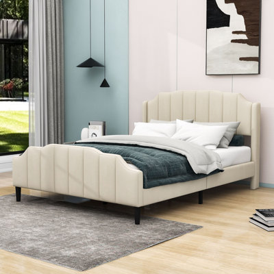 Queen Upholstered Platform Bed with Headboard and Footboard -  Latitude Run®, A8B4A35FE6C04F499830744C264A53A4