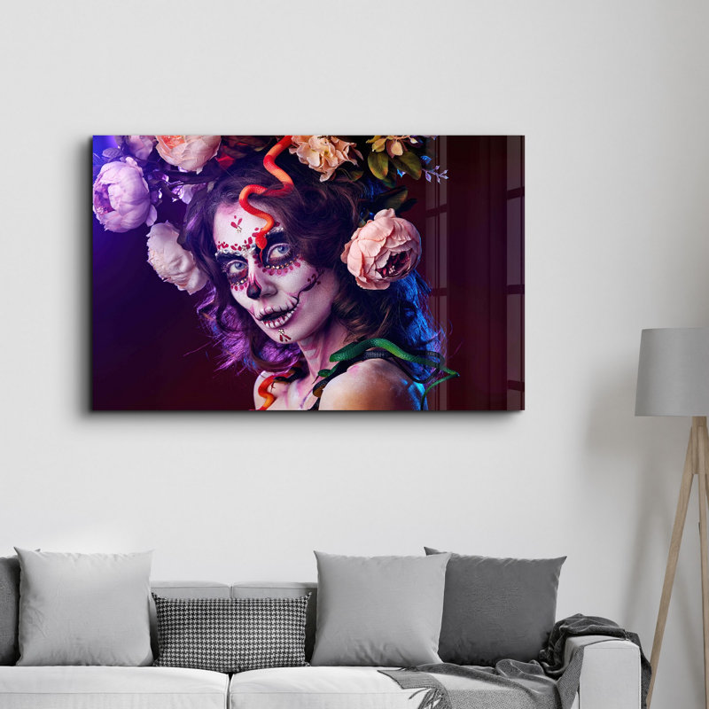 Élégante peinture murale en verre trempé de 13,8 po x 21,7 po | 100% verre trempé, épaisseur: 0,16 pouce | Imprimé UV pour des couleurs éclatantes | Parfait pour la décoration intérieure, le salon et les espaces de bureau