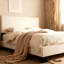 Lit plateforme tapissier en lin-854191608