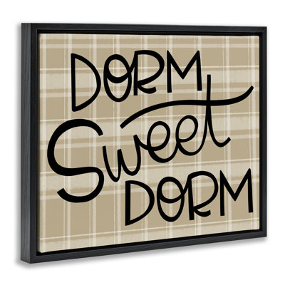 Sweet Dorm on Plaid Floating Frame, design by Mandy Ford Art + Illustration