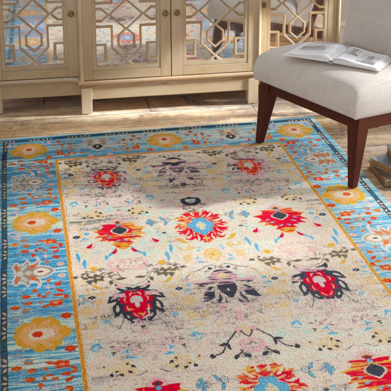 Sonakshi Hand Loomed Performance Oriental Rug, Rectangle 5' x 8'