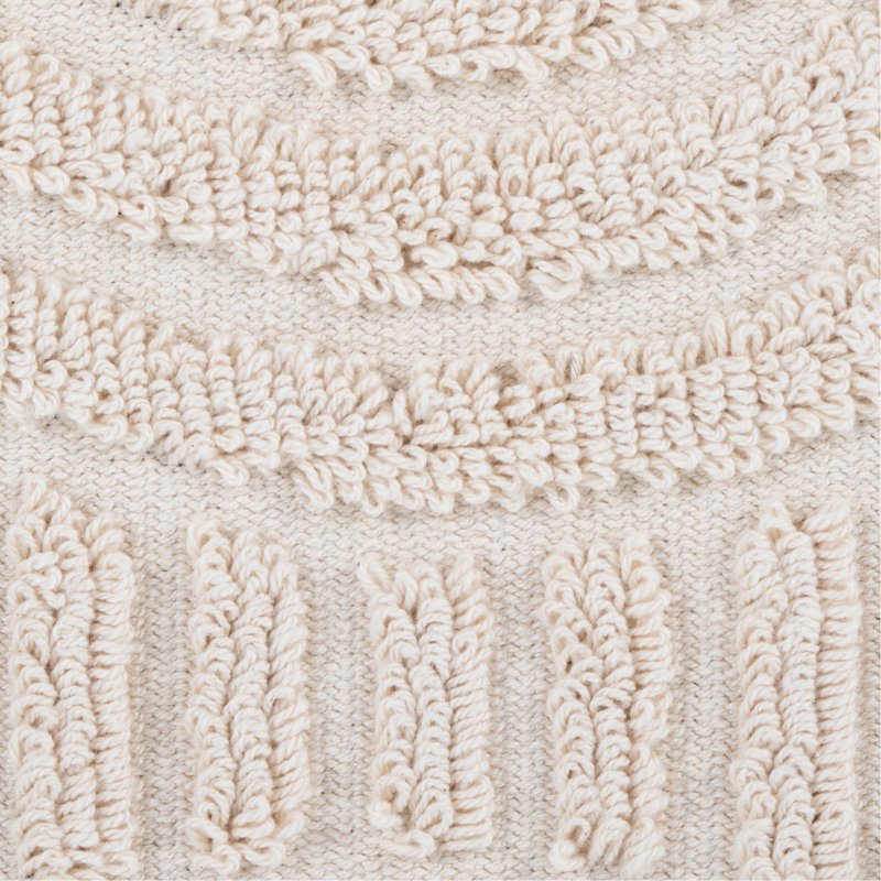 Rangement de 18 po en coton beige, finition texturée à poils longs, plateau amovible, multi-usage, capacité de poids de 250 lb