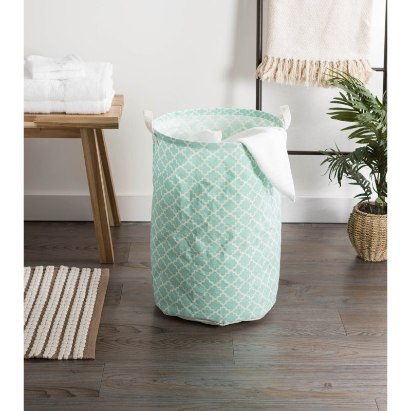 Sedgwick Fabric Laundry Hamper with Handles, Aqua