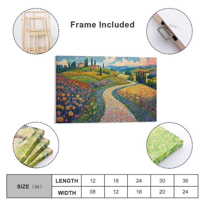 Art mural encadré 20 "x 30" avec cadre en bois, prêt à être accroché, 20 po x 30 po