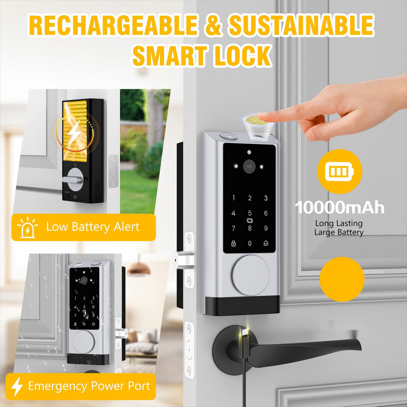 G1 Smart Lock with Camera & Doorbell, 6-in-1 Keyless Entry Door Lock with Fingerprint, App Remote, Auto Lock, Smart Built-in Wi-Fi Deadbolt for Front Door, Easy Installation, No Monthly Fee