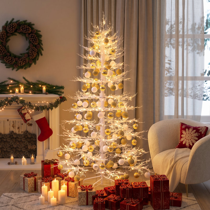 Sapin de Noël artificiel Reef de 1,8 m préilluminé avec lumières DEL et décorations