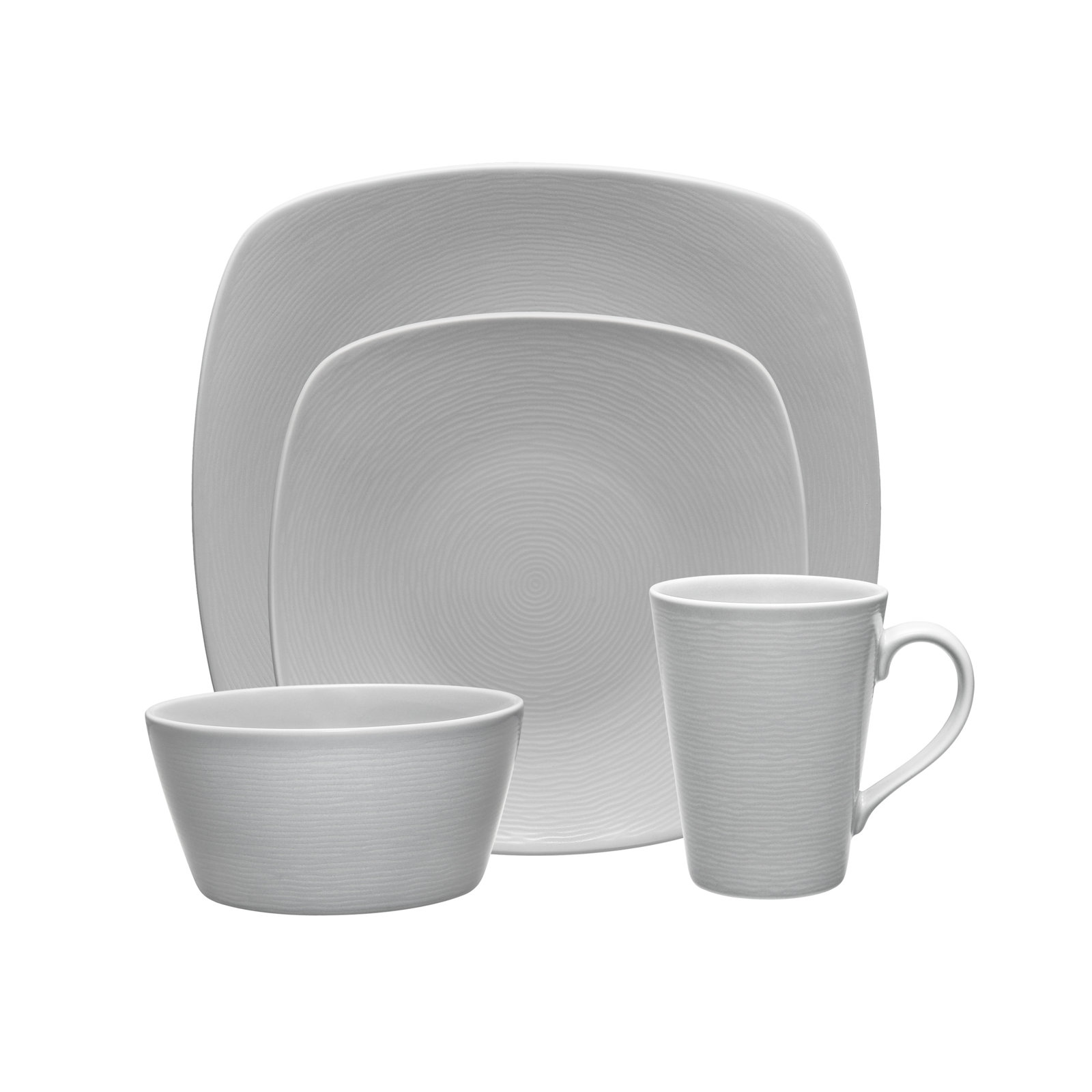 ColorTrio Porcelain Dinnerware Set, Gray