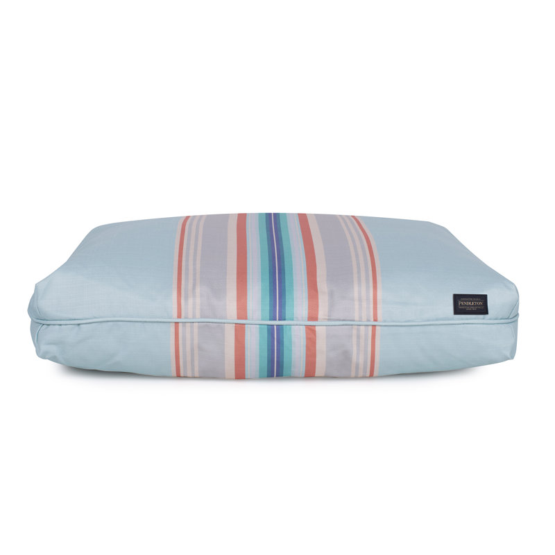 Small Blue Striped Orthopedic Outdoor Elevated Pet Bed