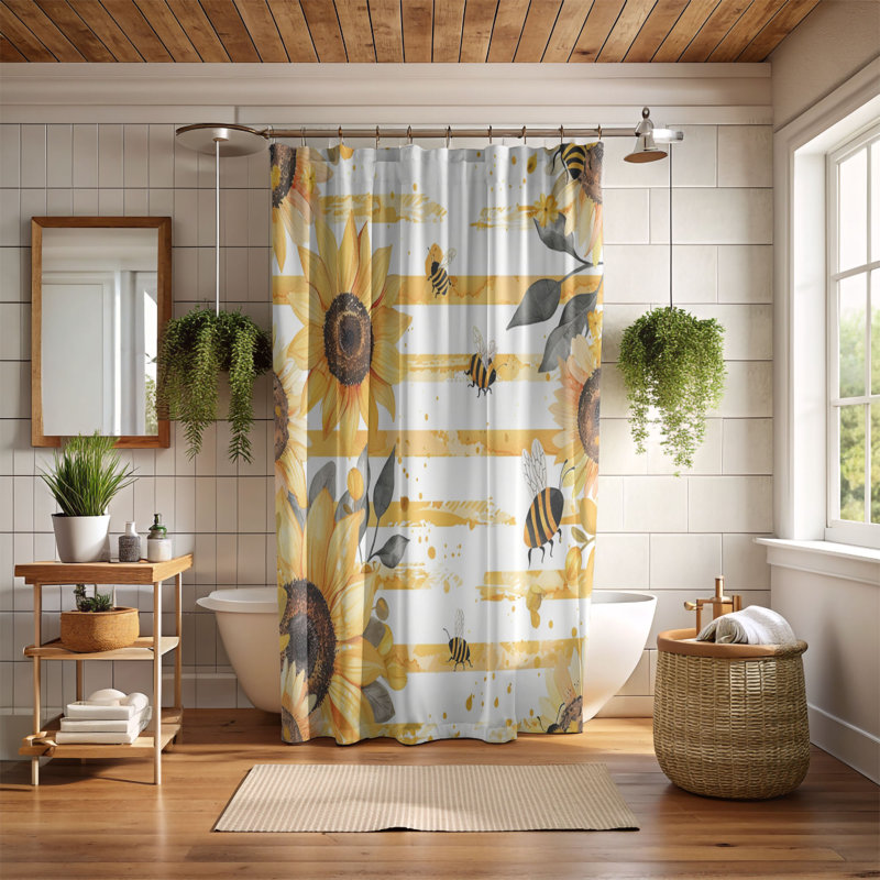Rideau de douche Bee Fields - Premium, H 74 po x l 71 po