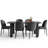 7-Piece Modern Dining Table Set With Upholstered Chairs With Metal Legs-1258798273
