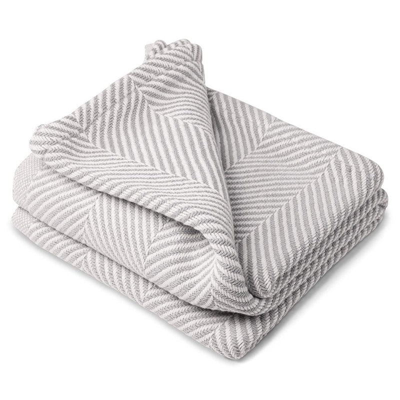 Monhegan Cotton Throw Without Fringe, Gray