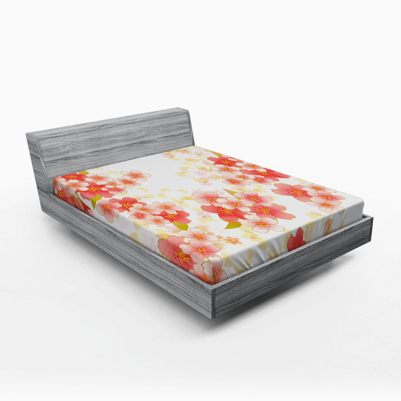 Microfiber Floral Fitted Sheet, Full Fitted Sheet