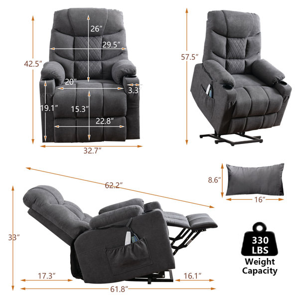 Wade Logan® Anyri 30'' Wide Power Lift Assist Standard Recliner with Heated  Cushion, Wayfair in 2023