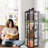 5 Tiers Rotating Bookshelf, Corner Bookcase, 360 Display Wood Spinning Bookshelf