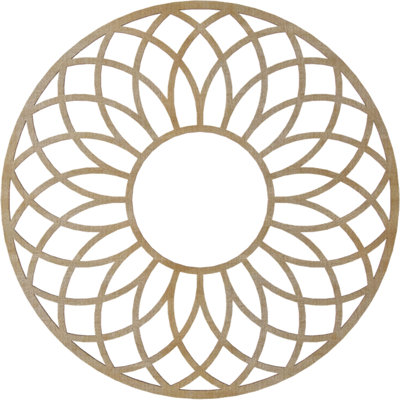 Médaillon de plafond 24 "x 24" x P 8 1/4 "x T 3/8" Hickory