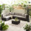 Miacomet Modular PE Rattan Garden Sofa Set and Table for Modern Gardens and Patios (Cover Included)