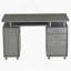 Bureau d'ordinateur complet avec rangement, gris