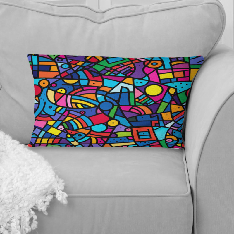 Colorful Modern Mosaic I - Coussin lombaire moderne