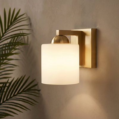 Lepe Metal Vanity Light with Opal Glass Shades