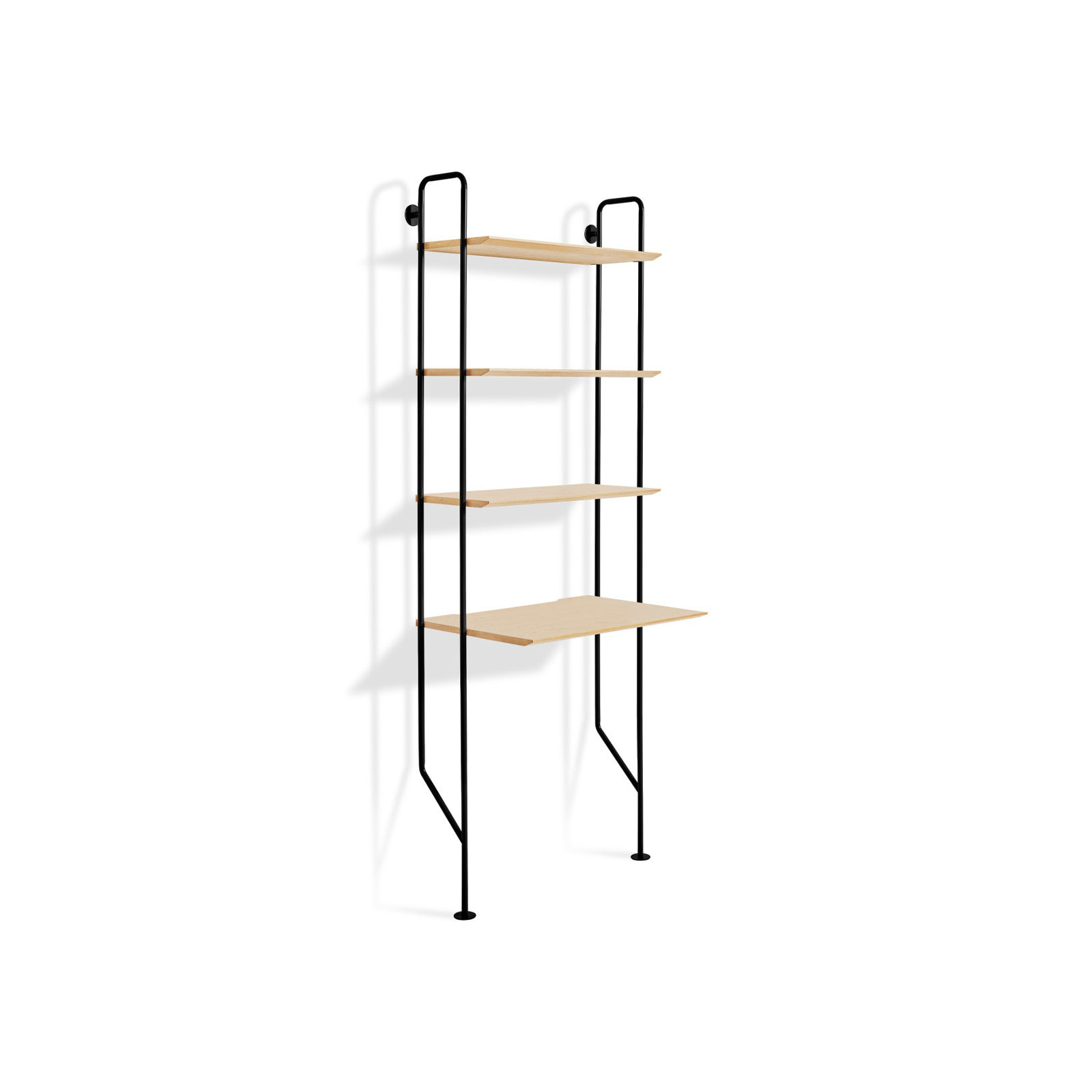 Hitch Etagere Bookcase, Black Body/Natural Cubbie